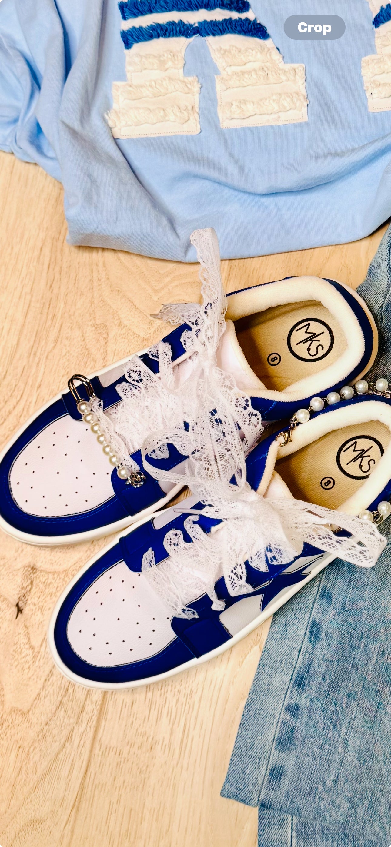 Blue & White Star Sneakers Tennis Shoes