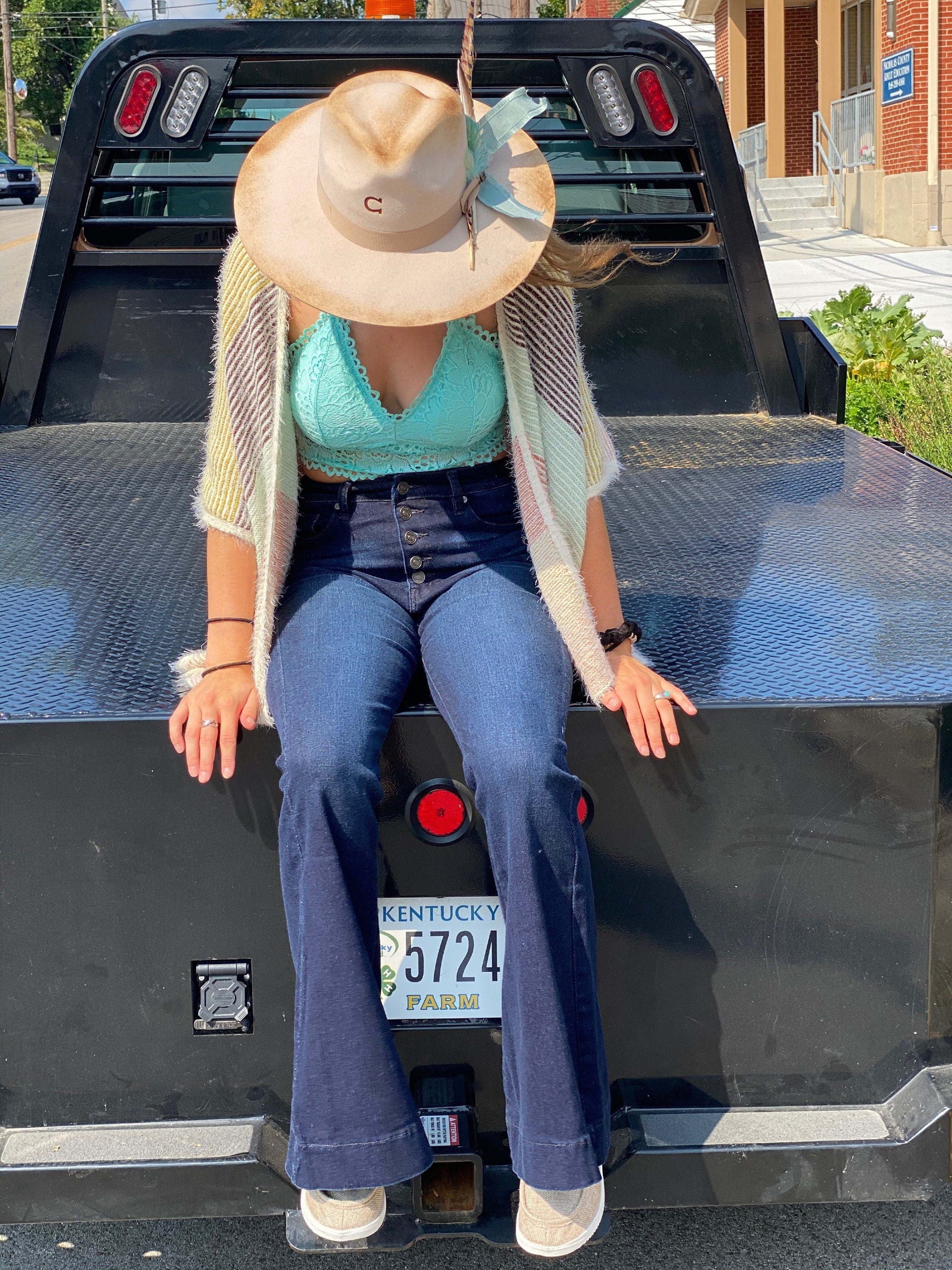 Turquoise Cowgirl custom Charlie 1 Horse Boho Western Hat