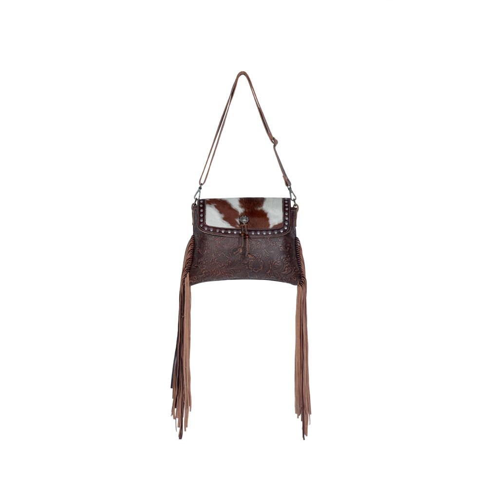 Custom Branded Cowhide Fringe Crossbody Purse Cow Print Gifts for Her