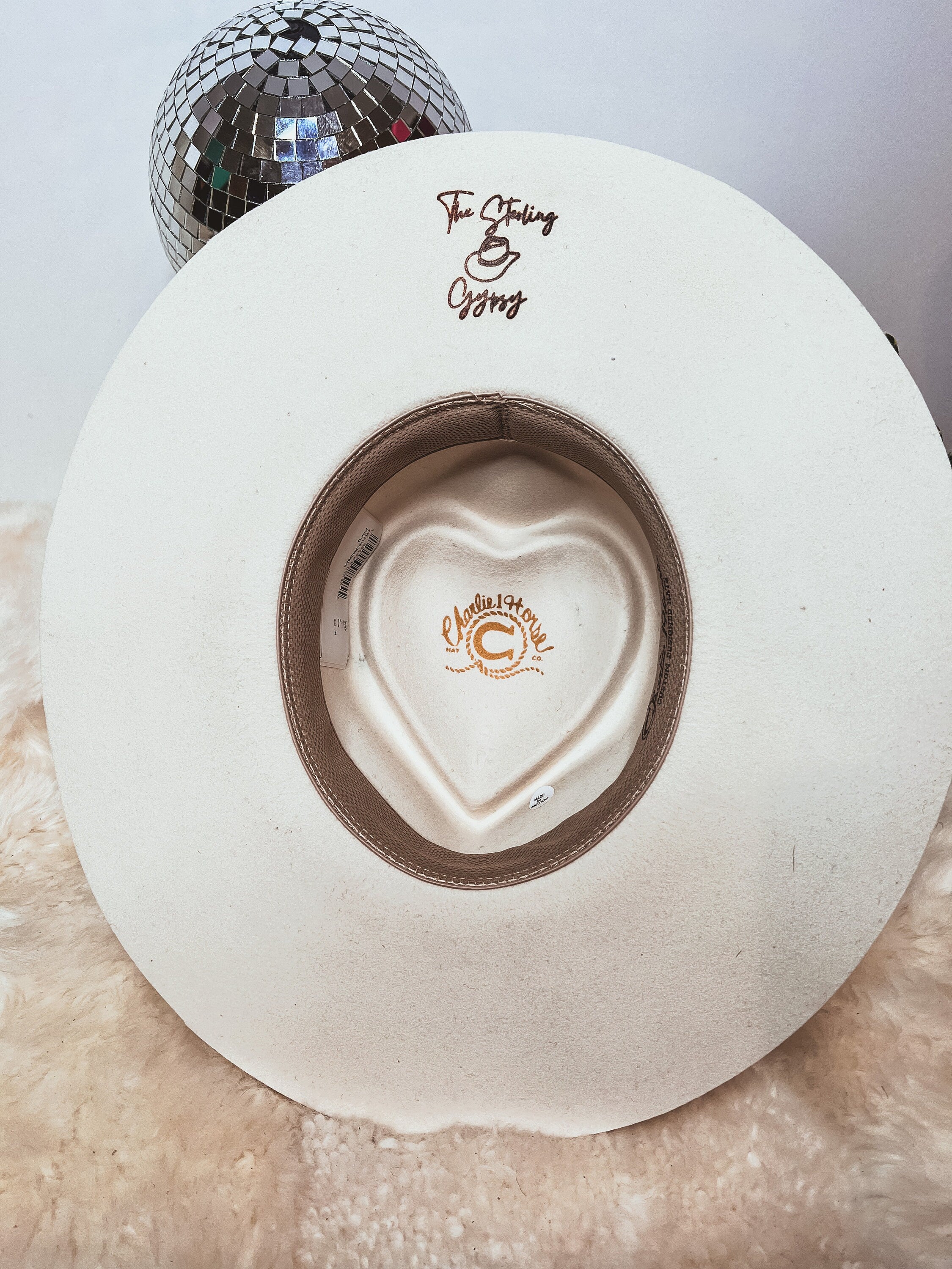 Custom Branded Charlie 1 Horse Cowgirl Hat Felt with Heart Crown Turquoise Concho Accent Boho Western Bridal Wedding Bride Bachelorette