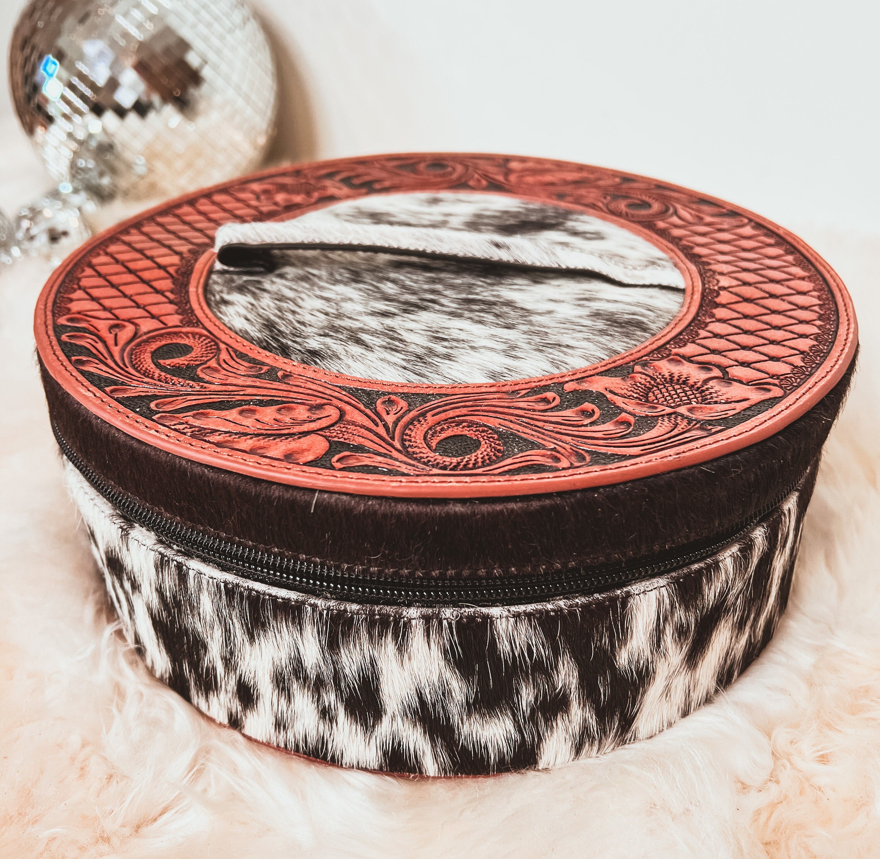 Custom Branded Cowhide Makeup Travel Carey Case Cow Print Gifts for Her