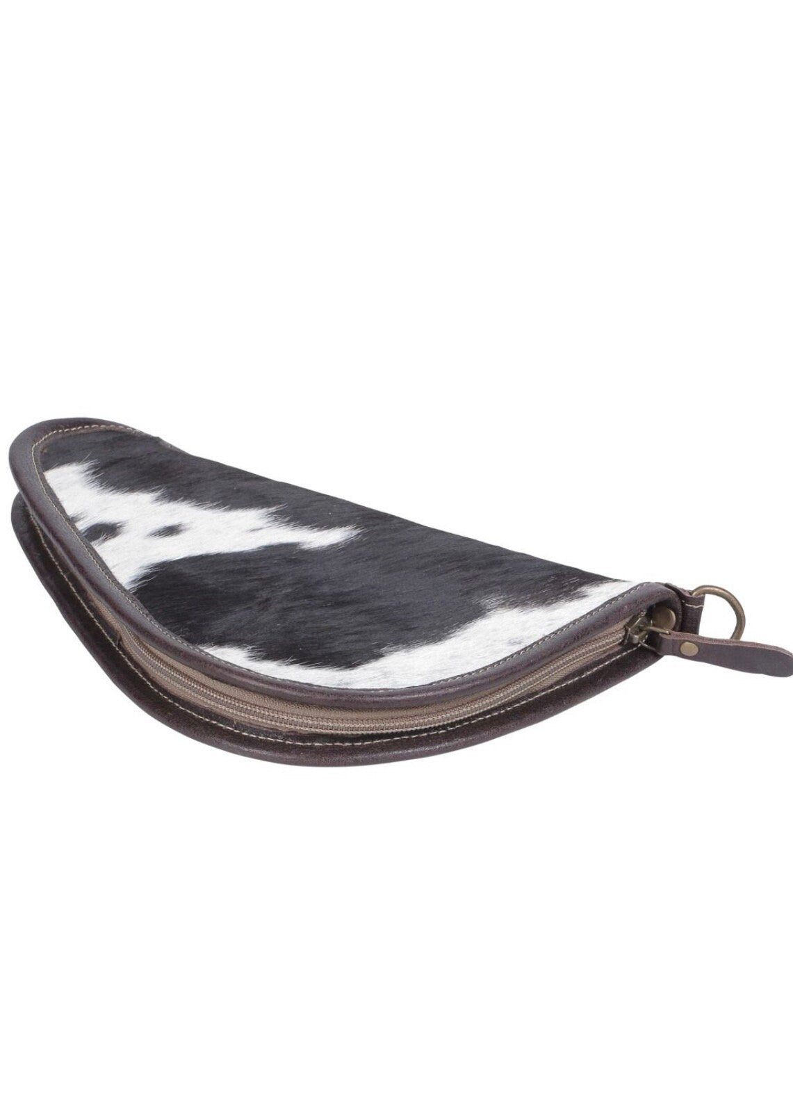Custom Branded Cowhide Western Gun Pistol Case 11 inch Farm Brand Cow Brand Initials Personalized Hunter Men’s Ladies Gift