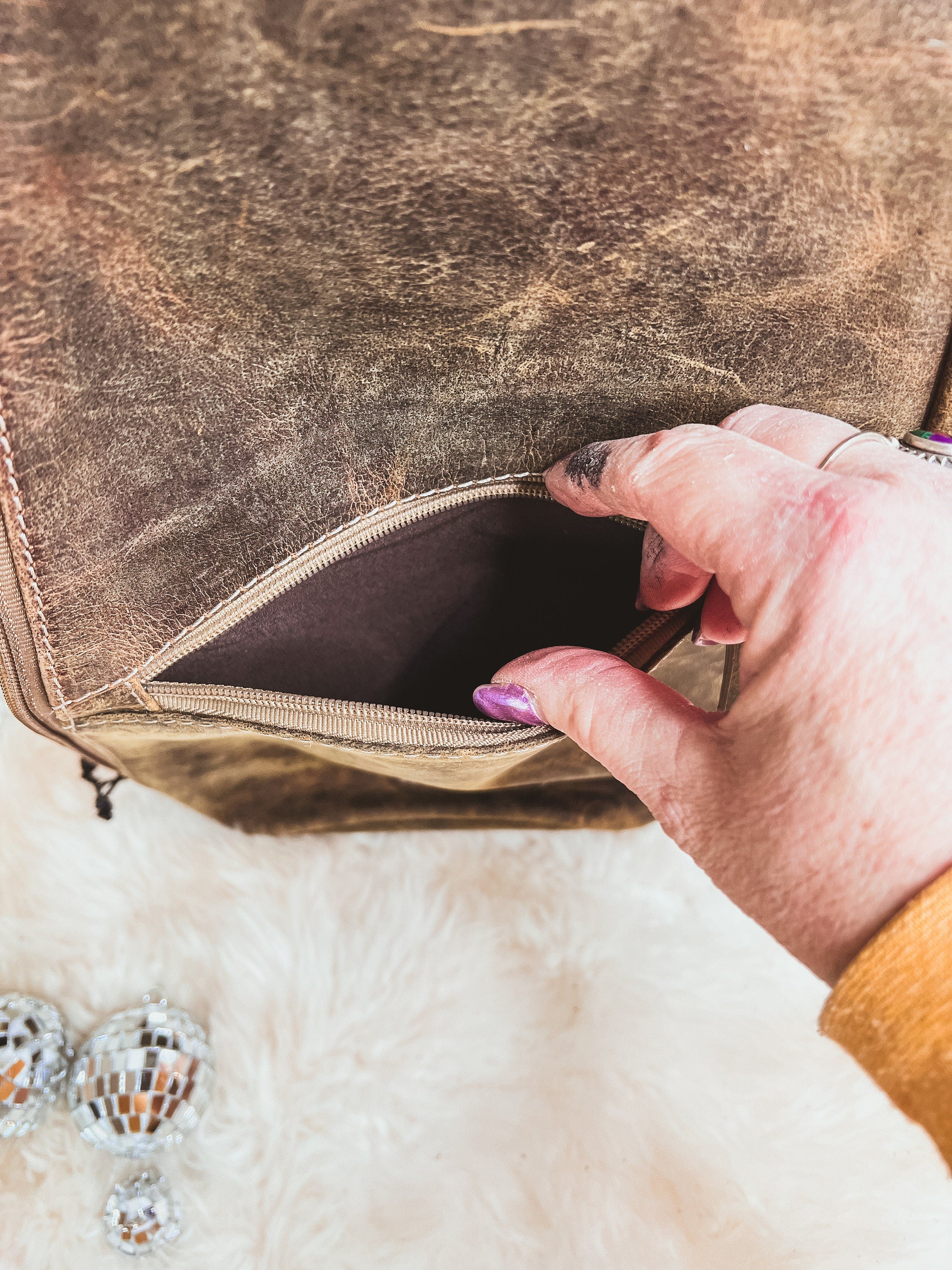 Concealed Carry Custom Branded Distressed Leather Crossbody Bum Bag Purse with your Initials Monogram Name Farm or Cow Brand