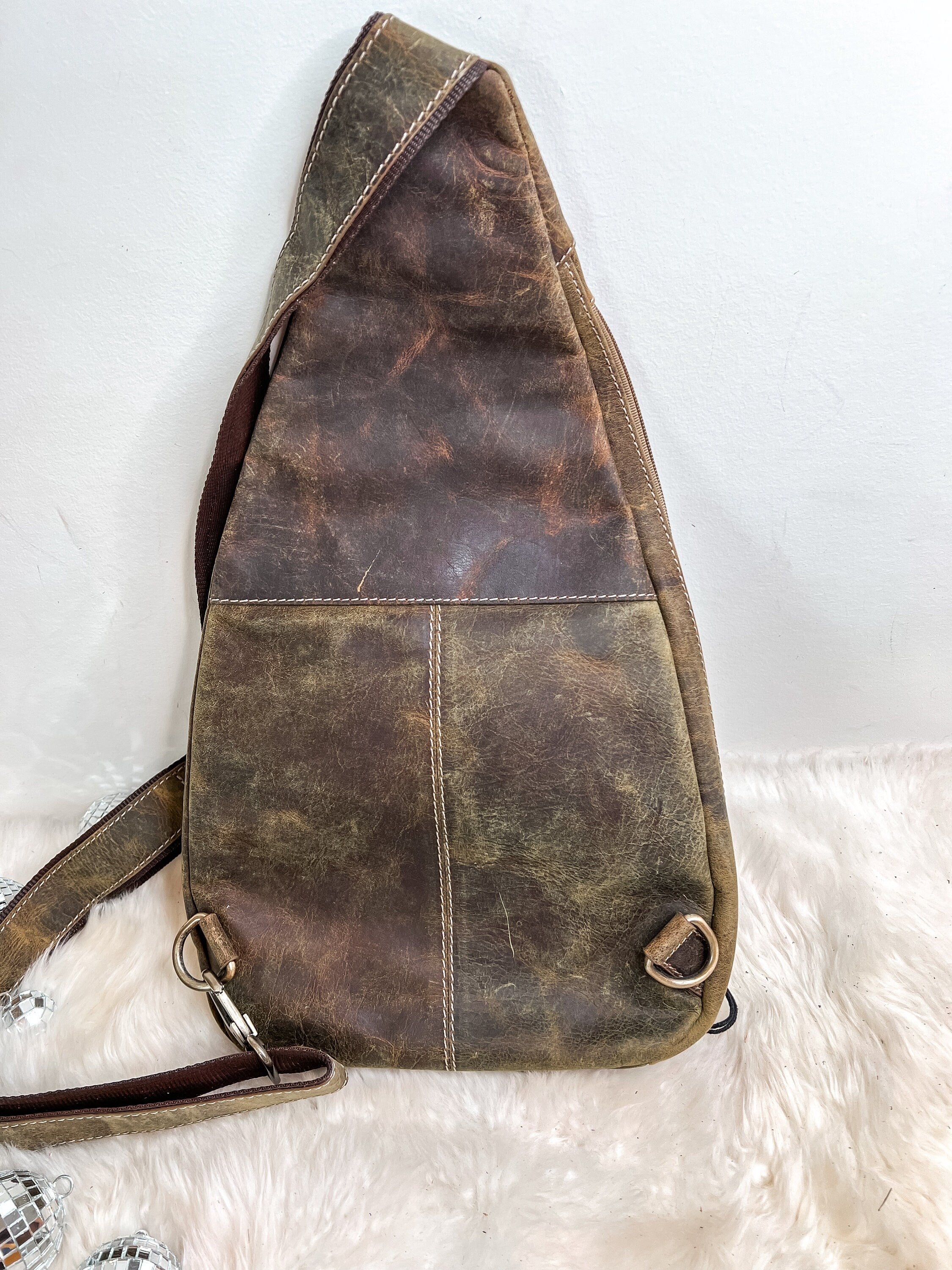 Concealed Carry Custom Branded Distressed Leather Crossbody Bum Bag Purse with your Initials Monogram Name Farm or Cow Brand