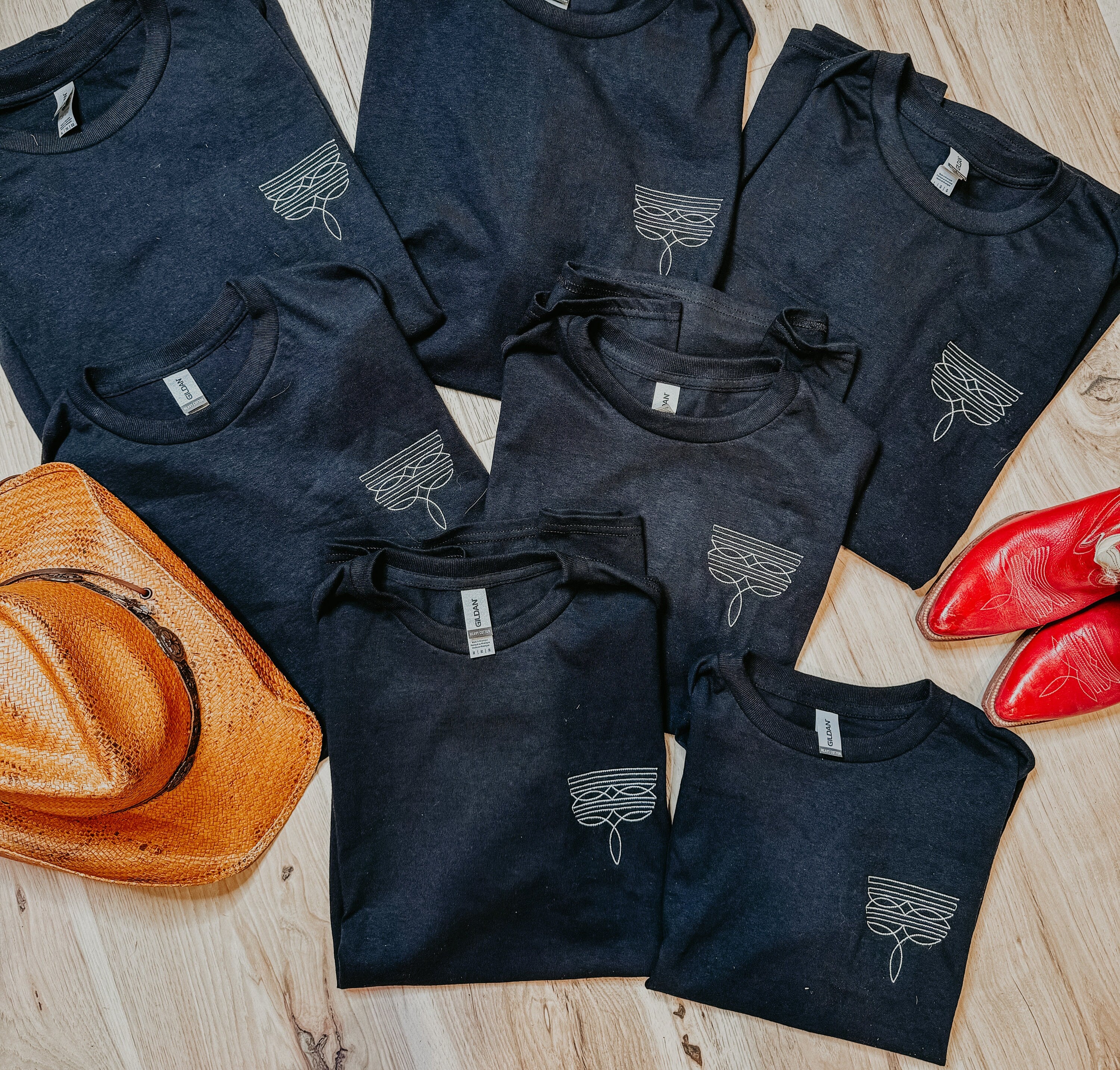 Boot Stitch Embroidered T-shirt, Cowboy Boot, Western T-shirt, Cowgirl Apparel