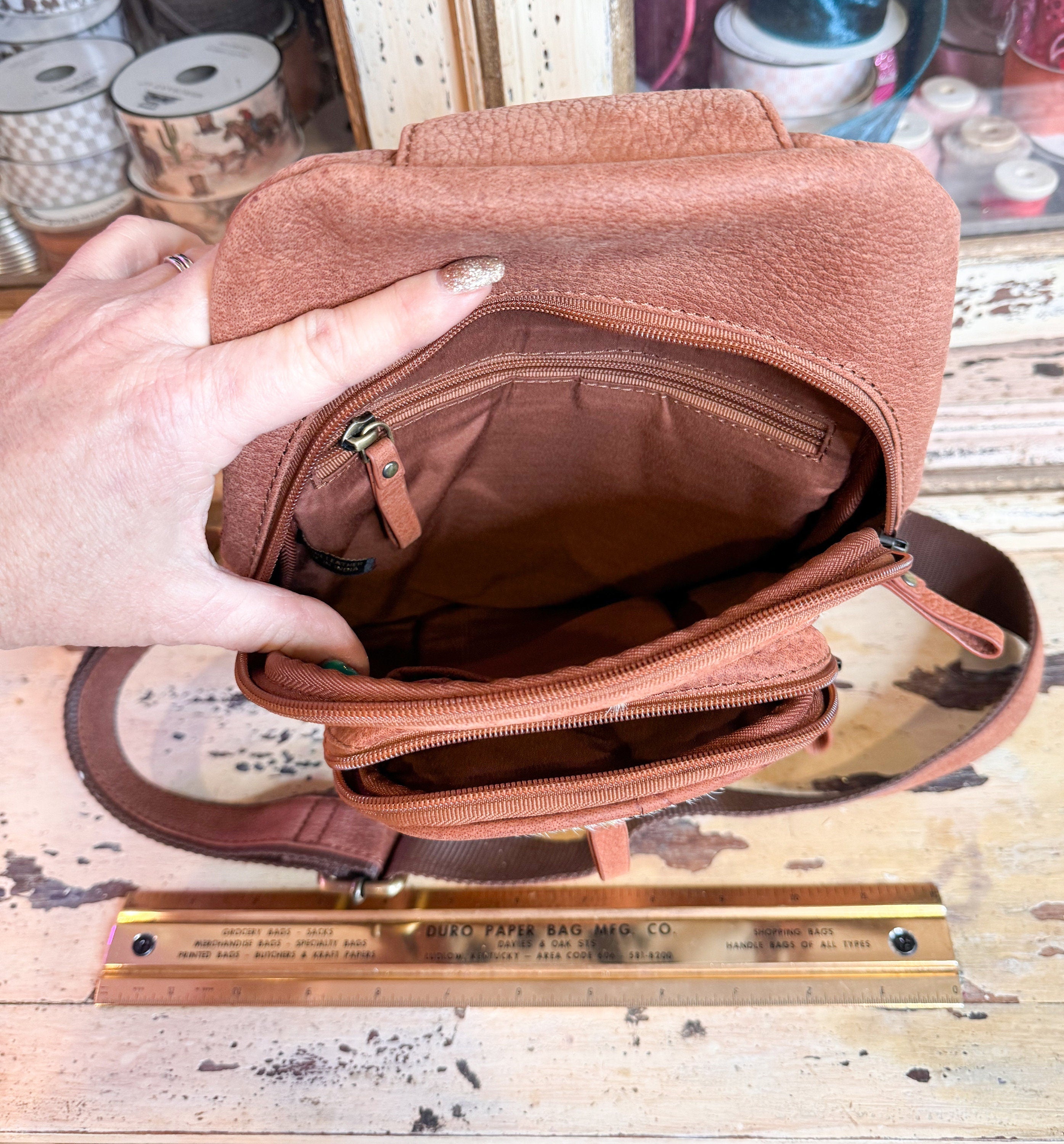 Custom Branded Cowhide with your farm brand, initials, logo, Sling Bag, Crossbody Bag, Bum Bag, Cow Print Purse