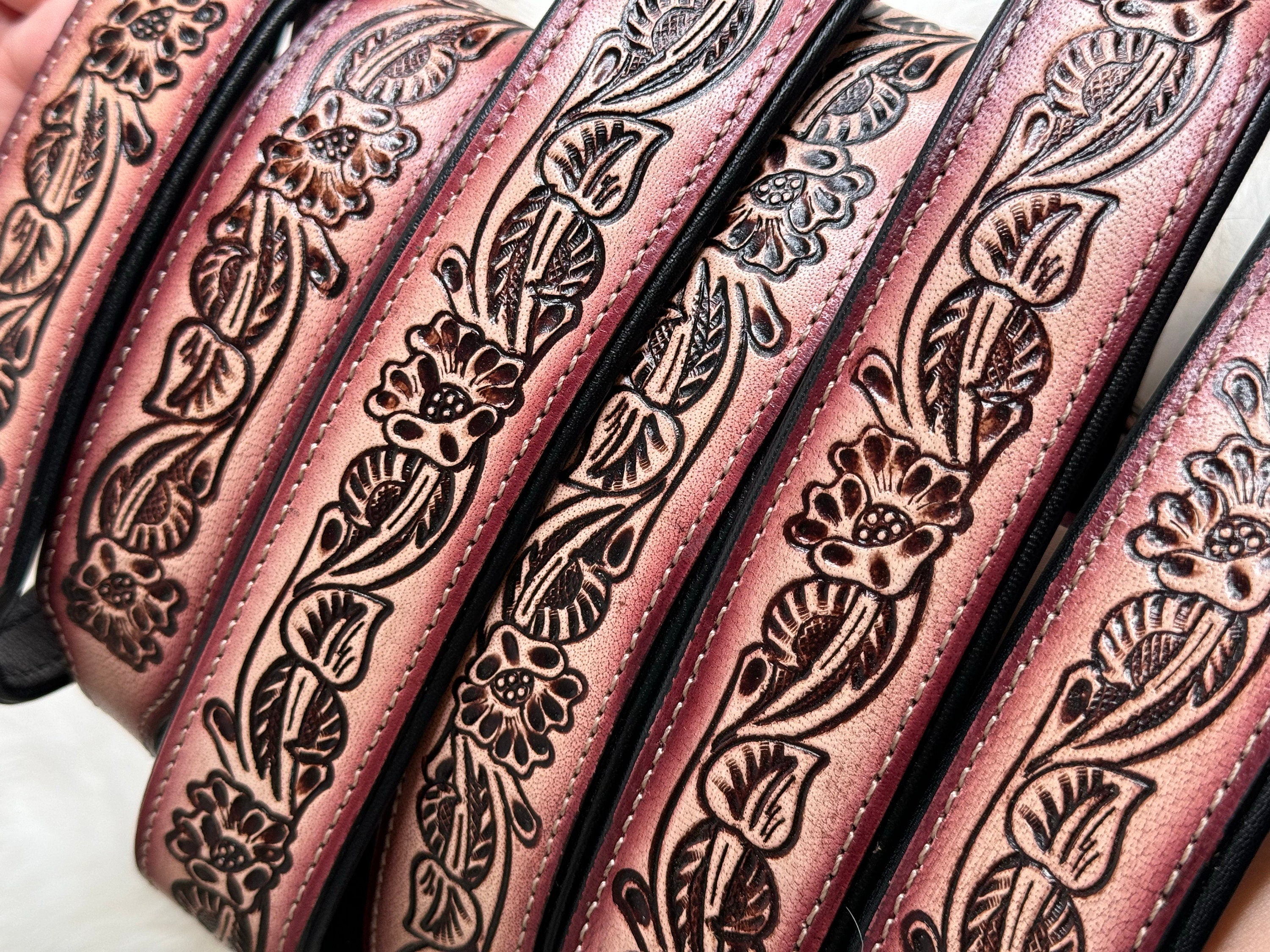 Tooled Leather Western style Dog Collar, Show Dog, Farm Dog, Cow Dog, Cattle Dog Gifts for Pets, Dog Gift