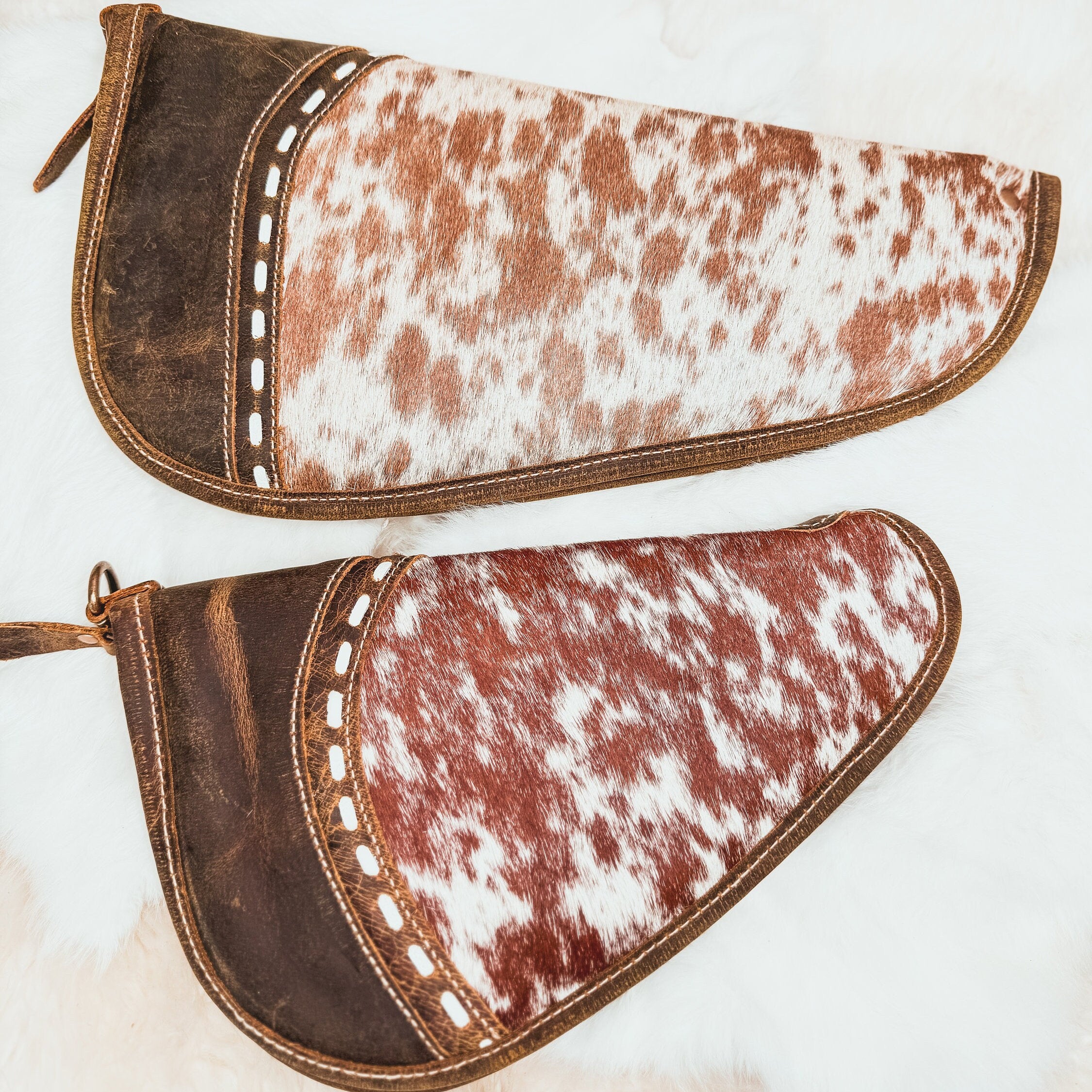 Custom Branded Cowhide Western Gun Pistol Case 11 inch or 15 inch Farm Brand Cow Brand Initials Personalized Gift Mens Ladies Gift Hunter