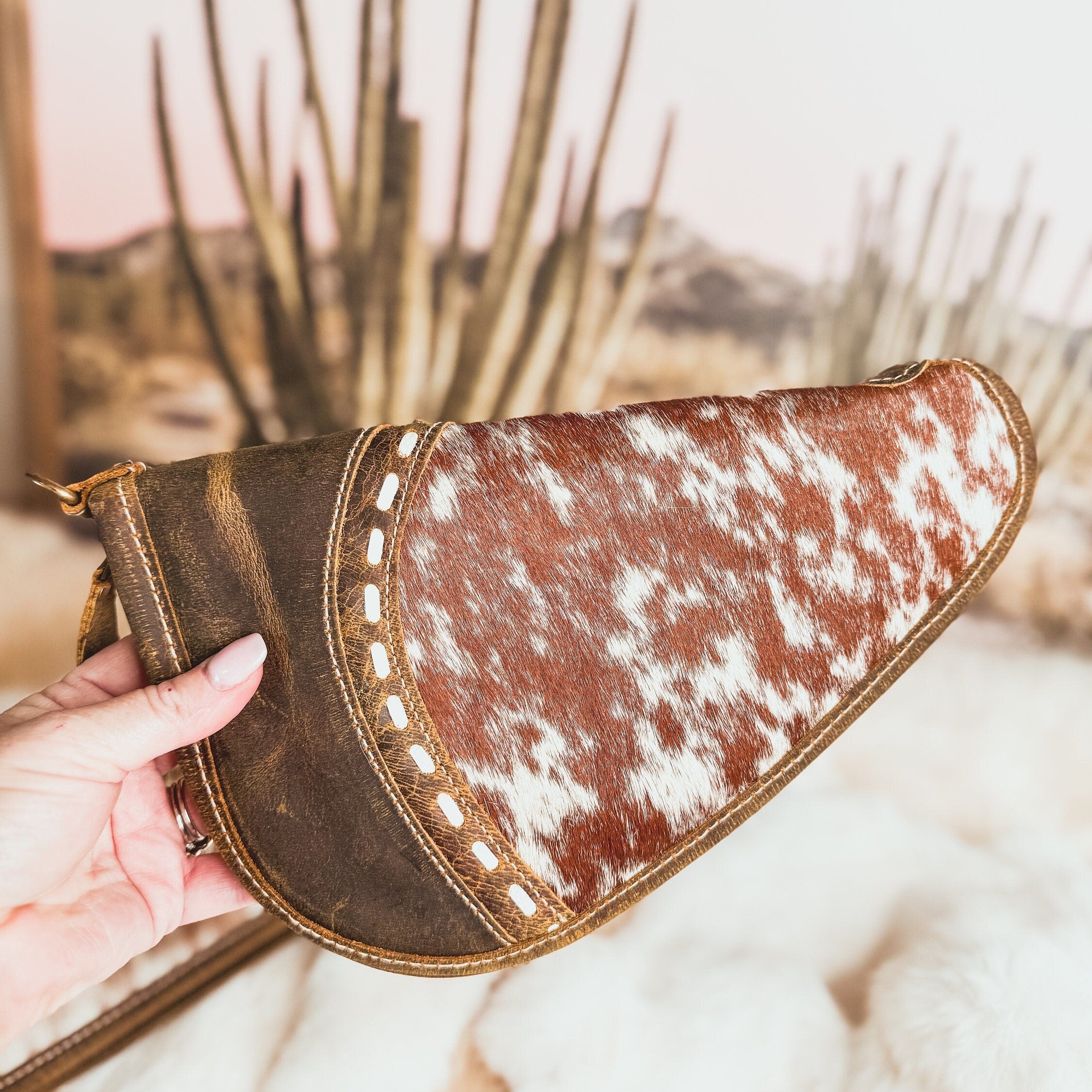 Custom Branded Cowhide Western Gun Pistol Case 11 inch or 15 inch Farm Brand Cow Brand Initials Personalized Gift Mens Ladies Gift Hunter