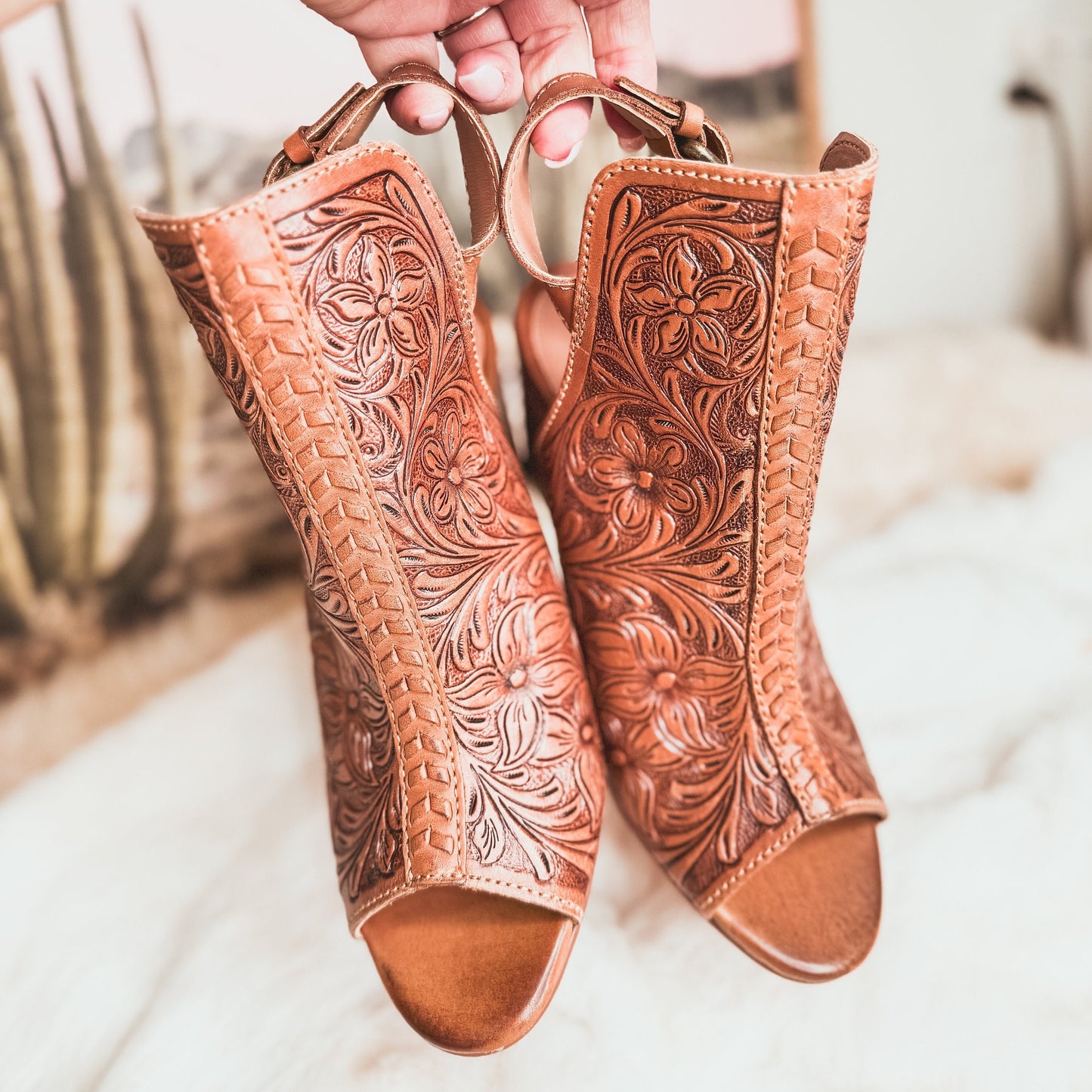 Tooled Leather Heels Sandals, Dress Shoes, High Heels, Western sandals, Wedding, Prom Shoes