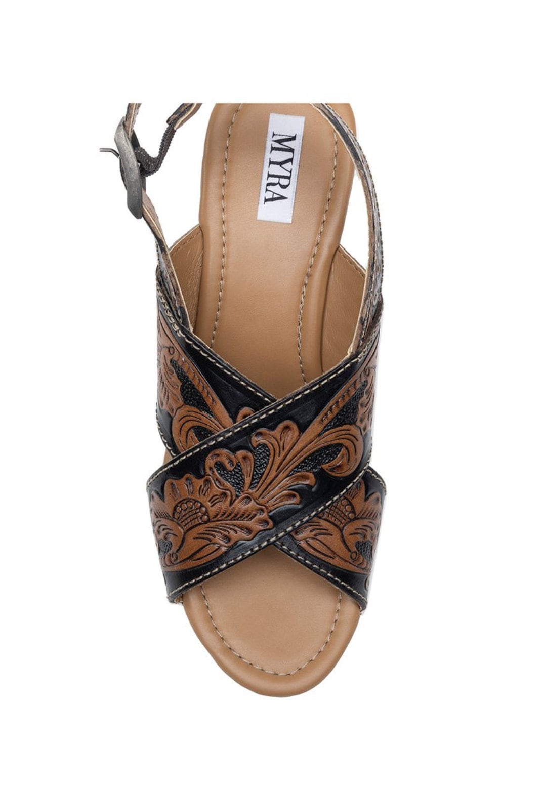 Tooled Leather Wedge sandals, Western sandals, Wedding, Prom Shoes