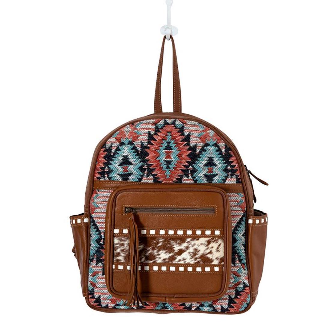 Free Spirit Aztec & Cowhide Concealed Carry Backpack, Custom Branded with your Name, Initials, Monogram, Farm Logo, or Cattle Brand