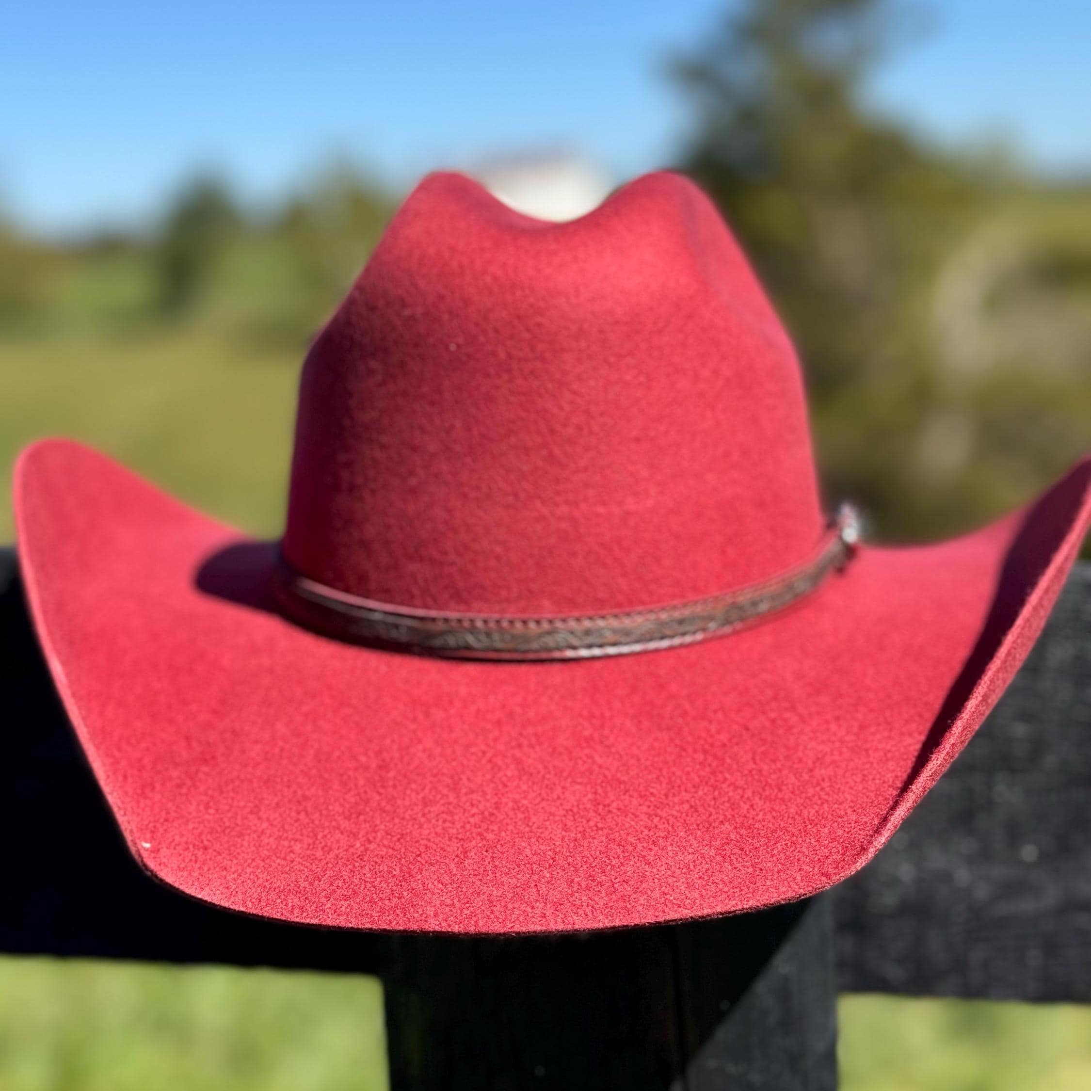 Western Cattleman style Wool Hat in Red Cowboy Hat Cowgirl Hat
