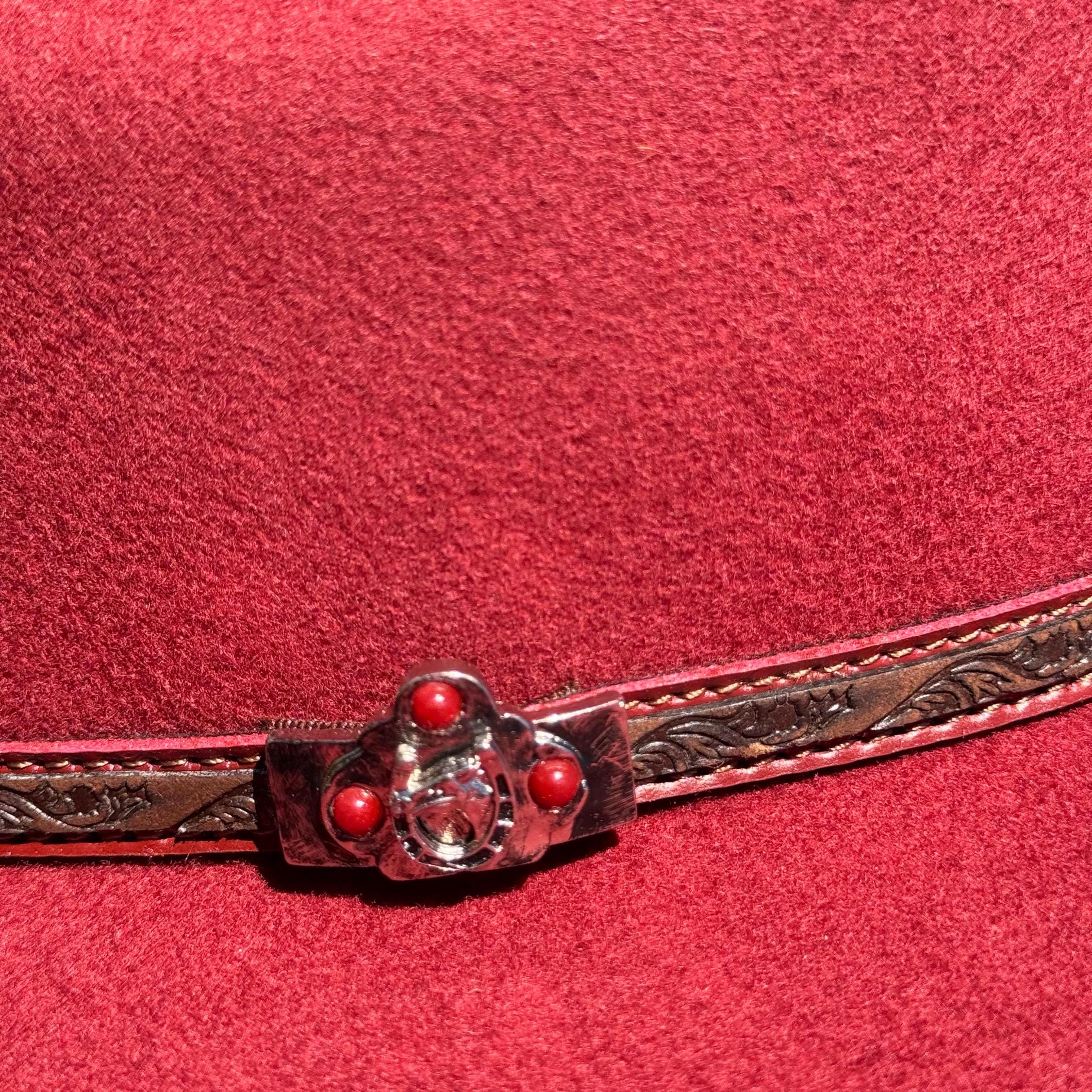 Western Cattleman style Wool Hat in Red Cowboy Hat Cowgirl Hat