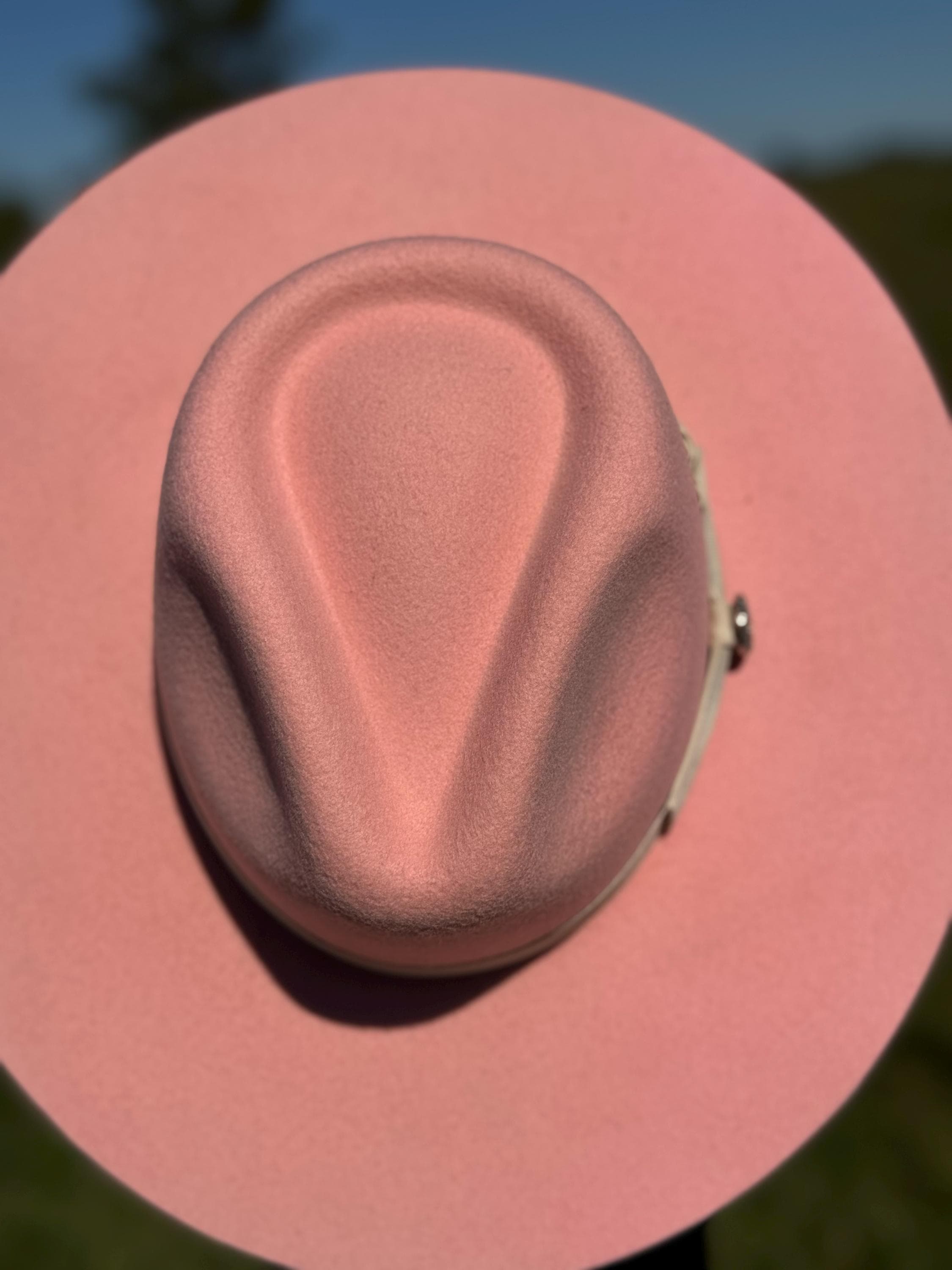 Western Fedora Style Flat Brim Pink Felt Hat Little Cowgirl Hat Hat Blank Childrens Hat