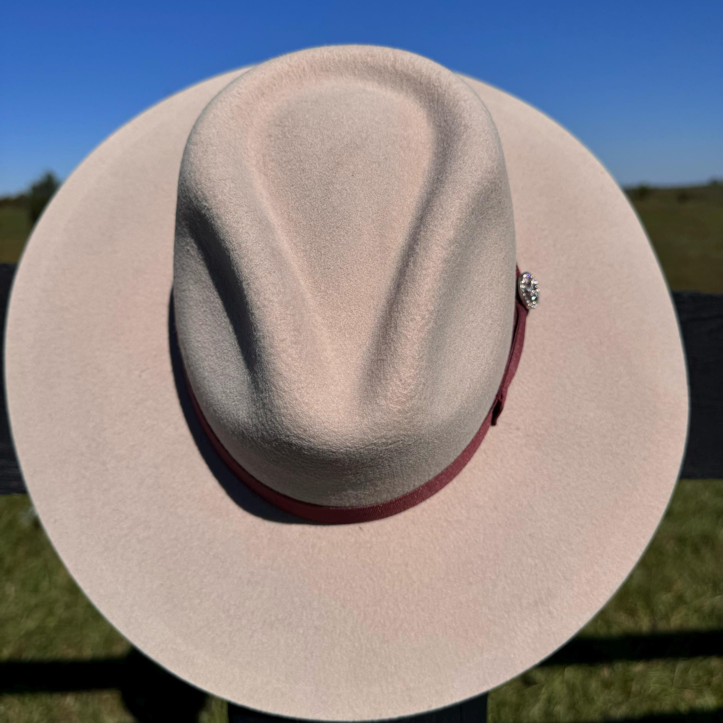 Western Fedora Style Flat Brim Buckskin Felt Hat Little Cowgirl Hat Hat Blank Childrens Hat