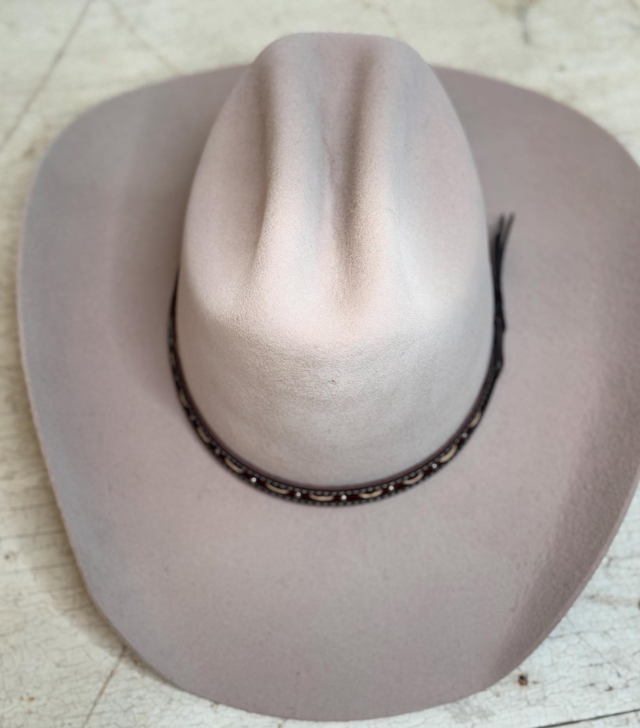 Customizable Cattleman Wool Cowboy Hat Western Classic Hat 100% Wool Personalized with Branding Iron Stiff Wide Brim 57cm 7 1/8" 6X Khaki