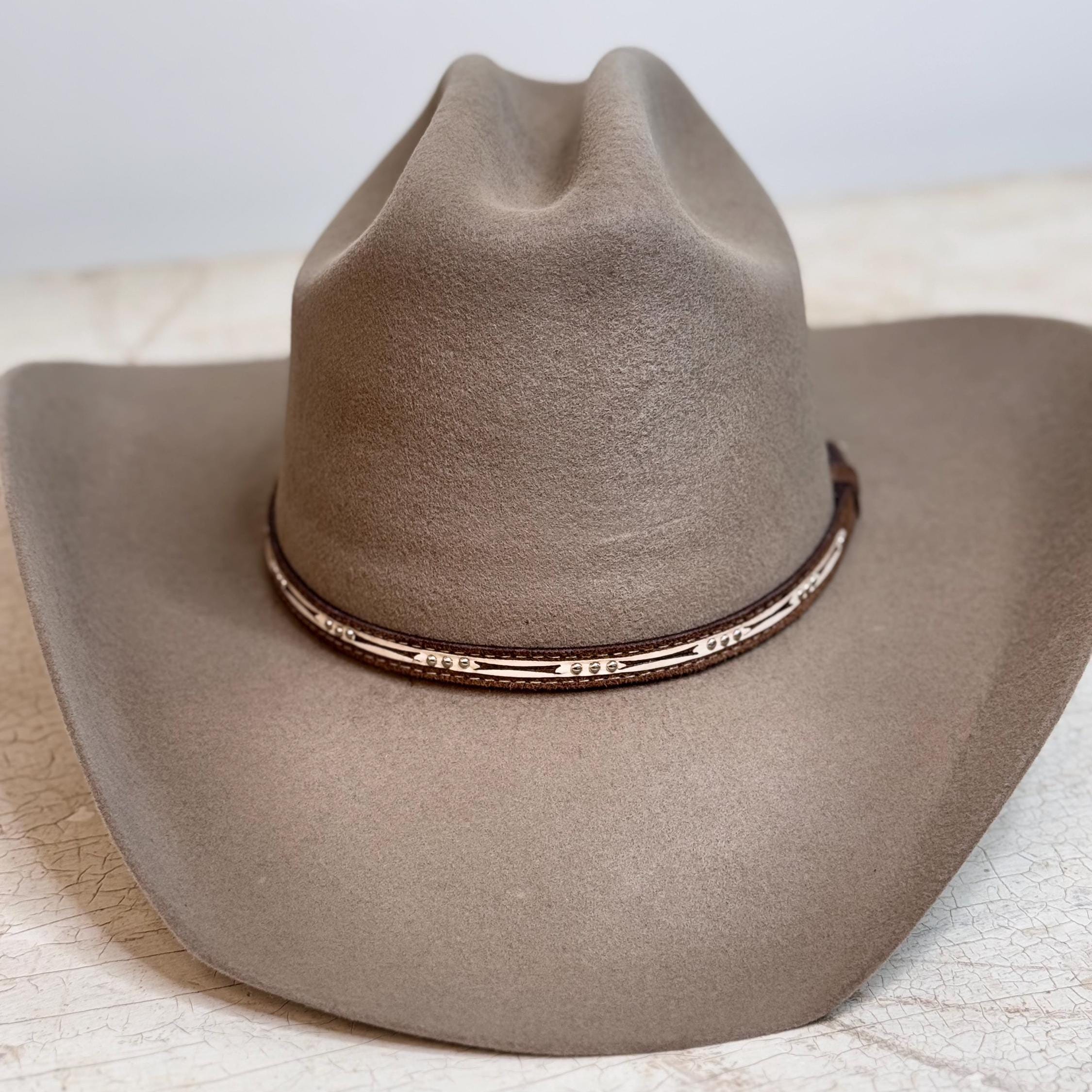 Customizable Cattleman Wool Cowboy Hat Western Classic Hat 100% Wool Personalized with Branding Iron Stiff Wide Brim 57cm 7 1/8" 6X Tan Hat