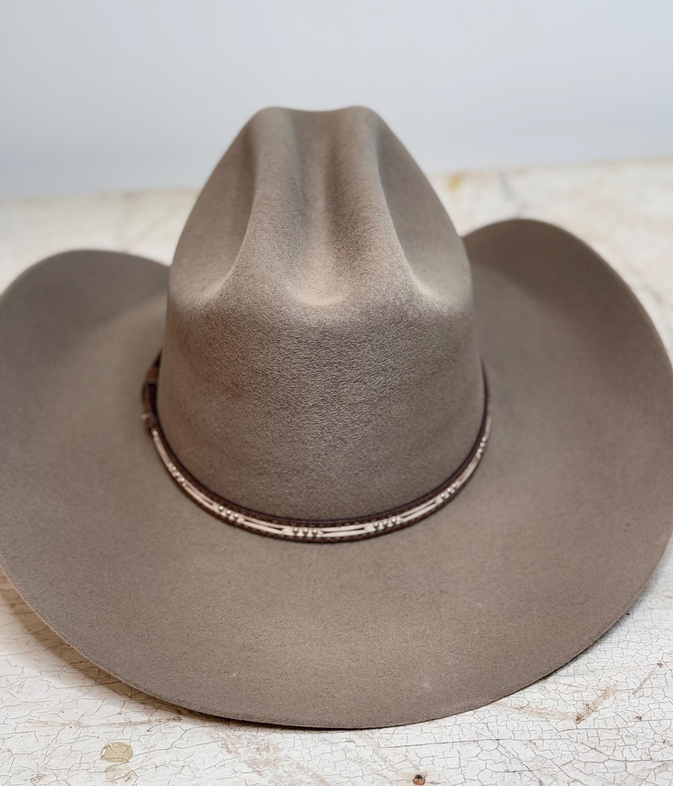 Customizable Cattleman Wool Cowboy Hat Western Classic Hat 100% Wool Personalized with Branding Iron Stiff Wide Brim 57cm 7 1/8" 6X Tan Hat