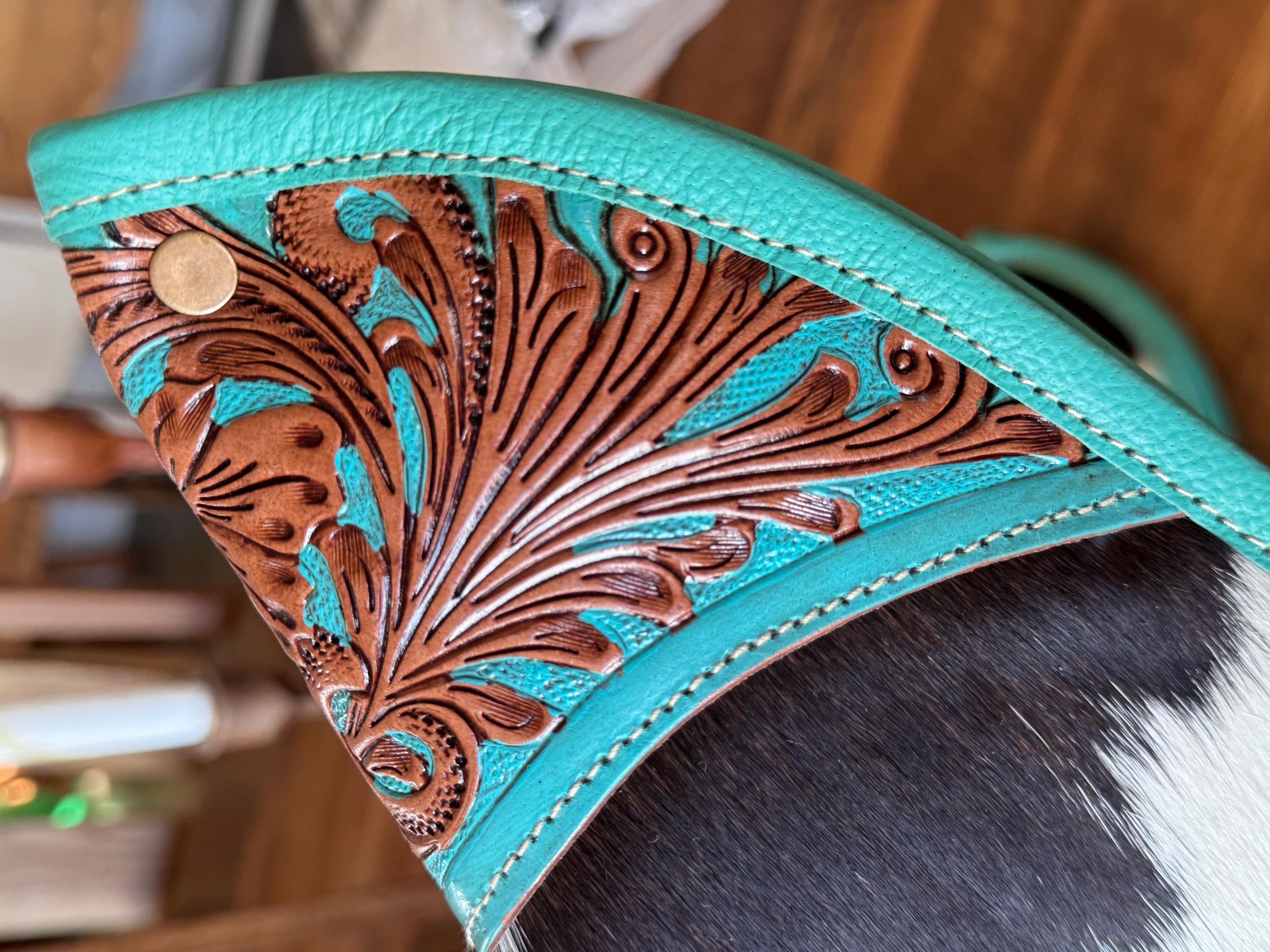 Custom Branded Cowhide & Tooled Leather Western Shotgun/Rifle padded Case Farm Brand Cow Brand Initials Personalized Men’s Women's Gift
