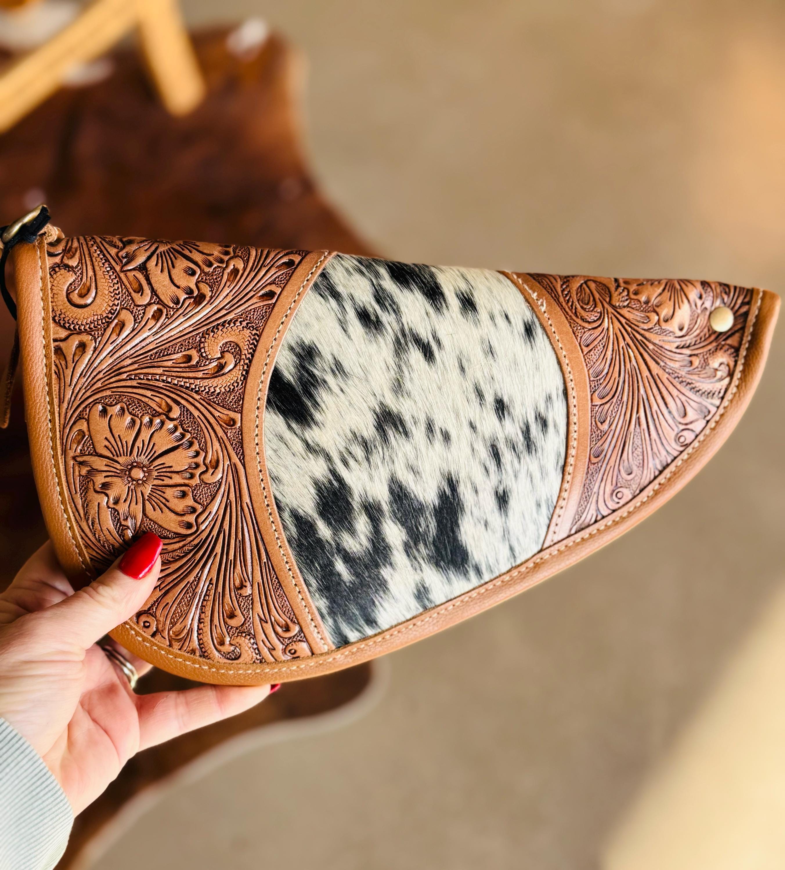 Custom Branded Cowhide Western Gun Pistol Case 11 inch or 15 inch Farm Brand Cow Brand Initials Personalized Gift Mens Ladies Gift Hunter