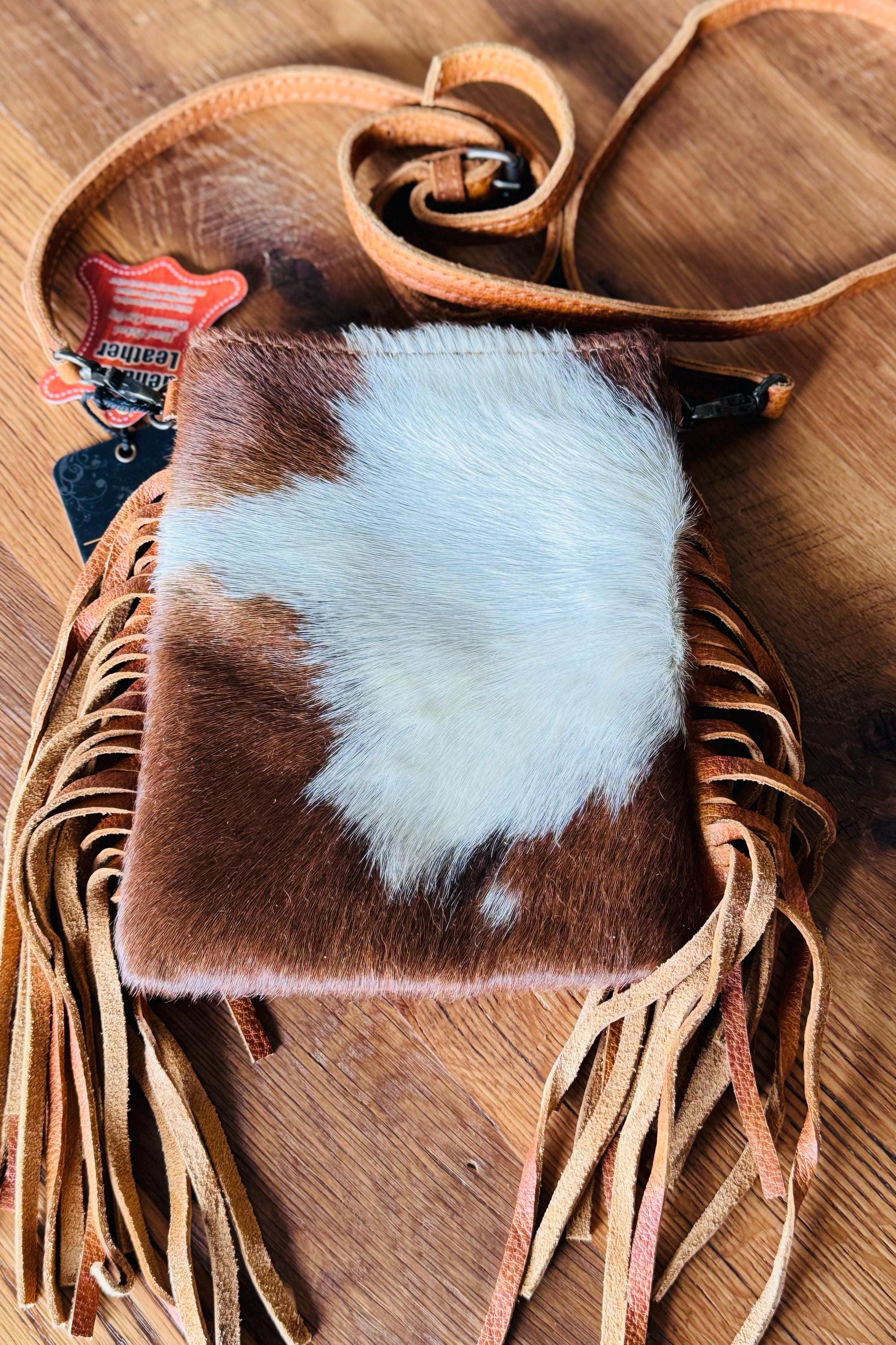 Small Customizable Cowhide Western Crossbody Purse Gift For Mom Personalize with Name Initials Logo Farm or Cattle Brand Monogram