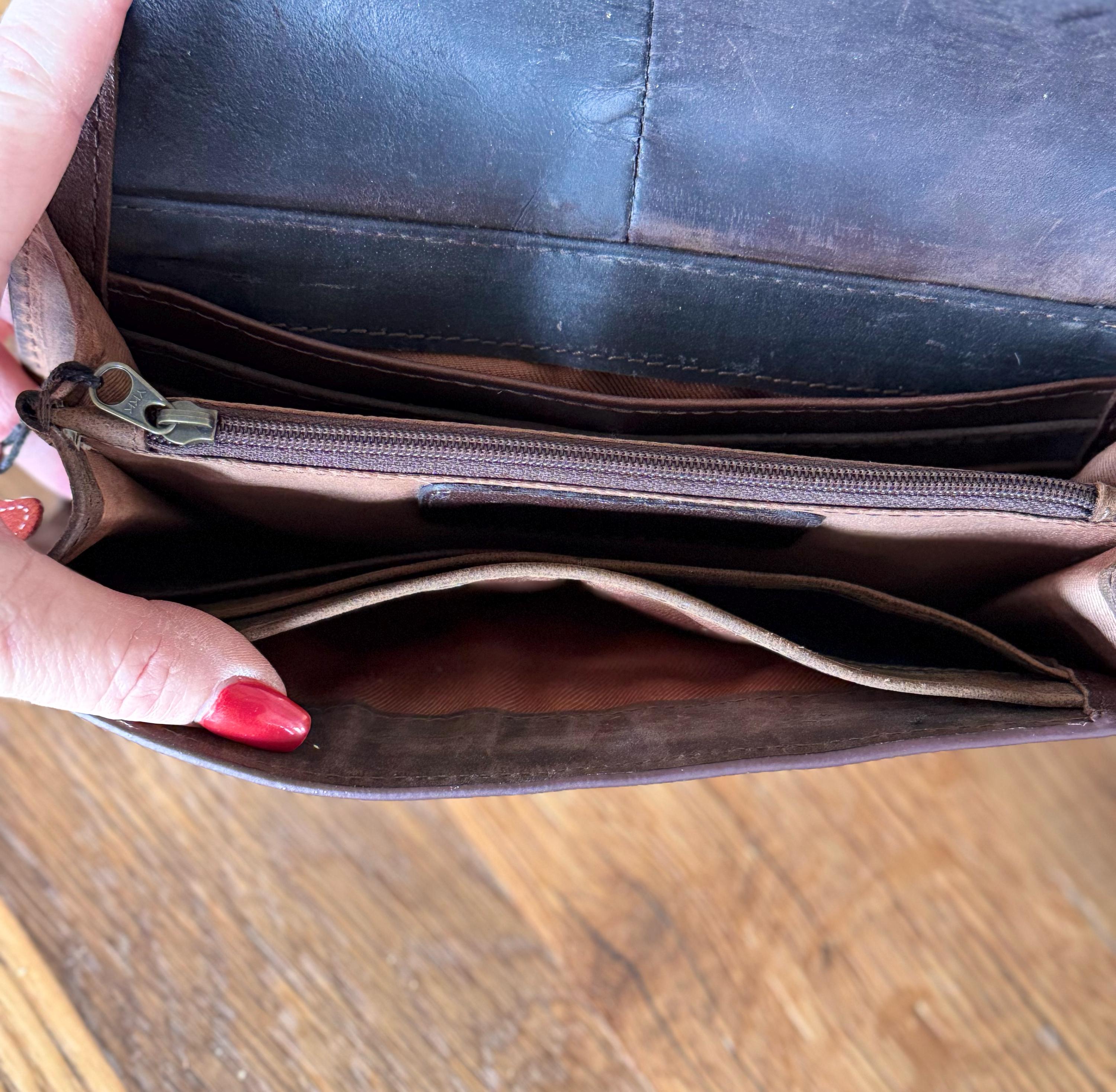 Tooled Leather with Sunflowers & Cowhide Western Style Wallet Can Be Personalized Gifts for Her Mothers Day Gift Custom Gift