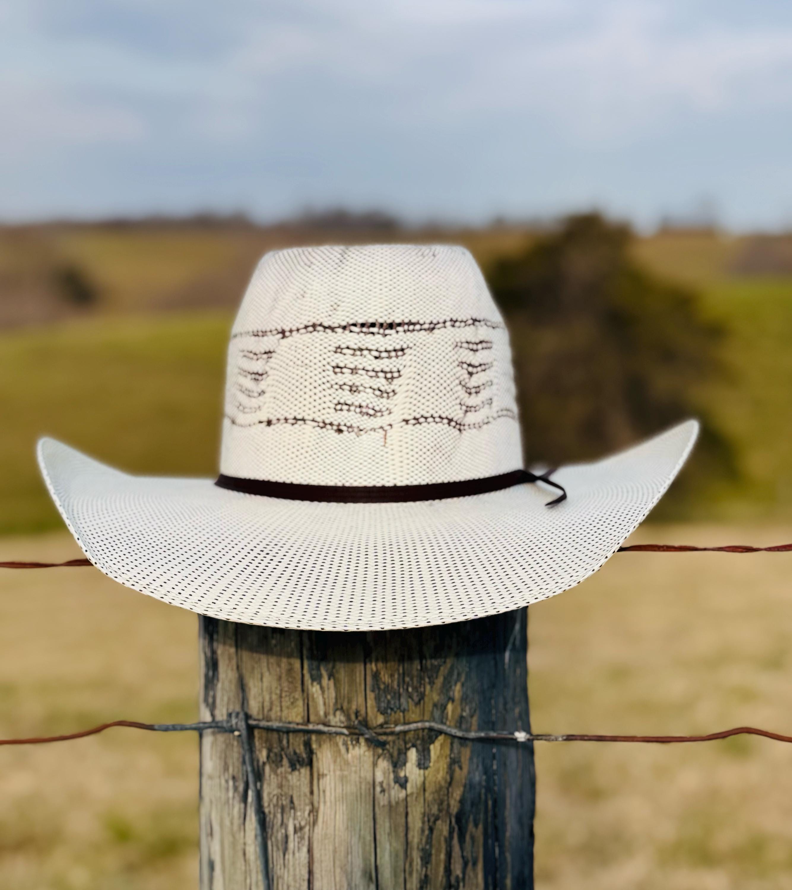 Natural Straw Cowboy Hat with High Crown, Cowgirl Hat, Custom Hat, Cattleman Style, Turned up Brim Mens Hat Women's Hat Summer Hat