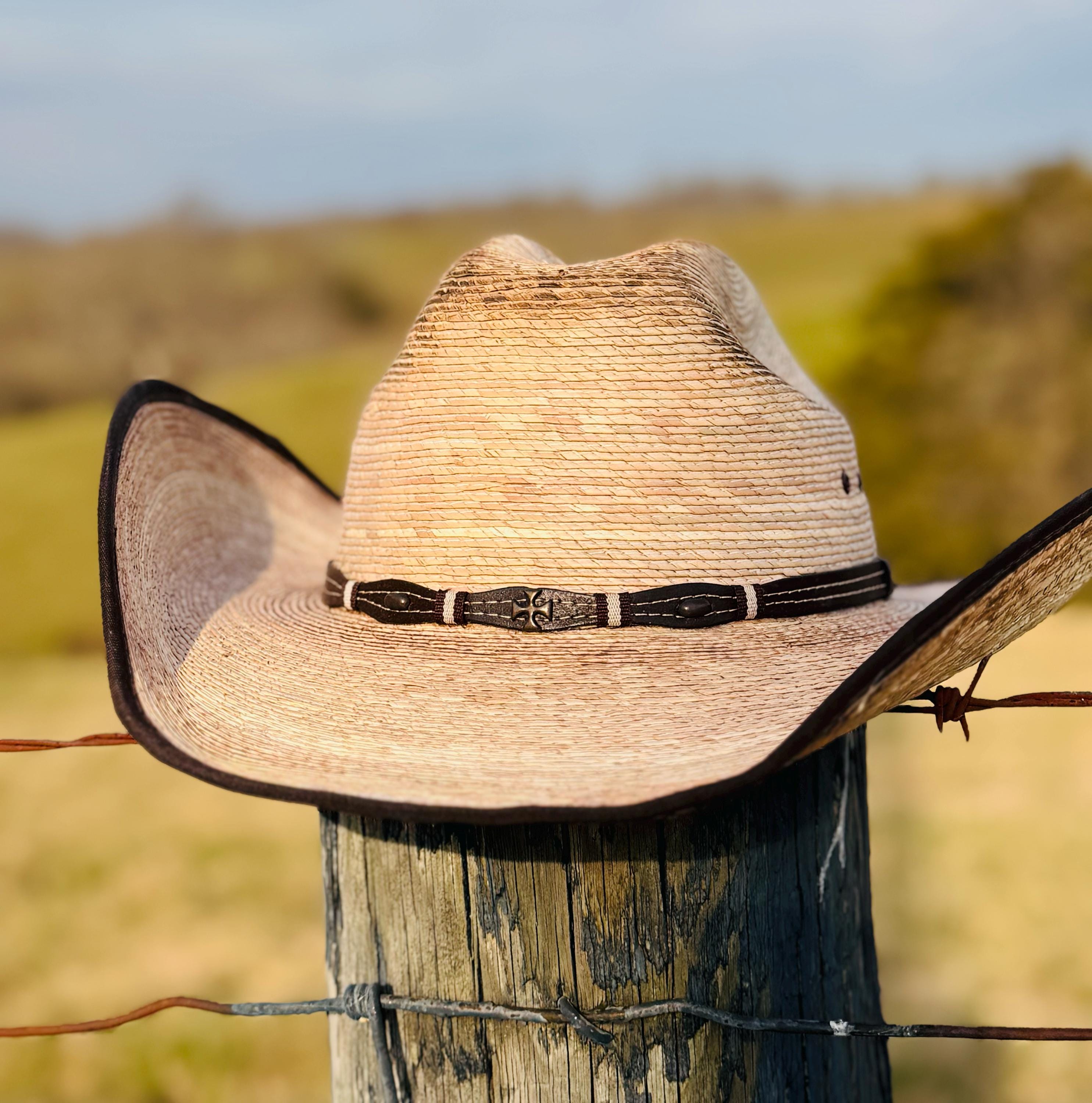 Natural Straw Cowboy Hat with Brick shape Crown, Cowgirl Hat, Custom Hat, Cattleman Style, Turned up Brim Mens Hat Women's Hat Summer Hat