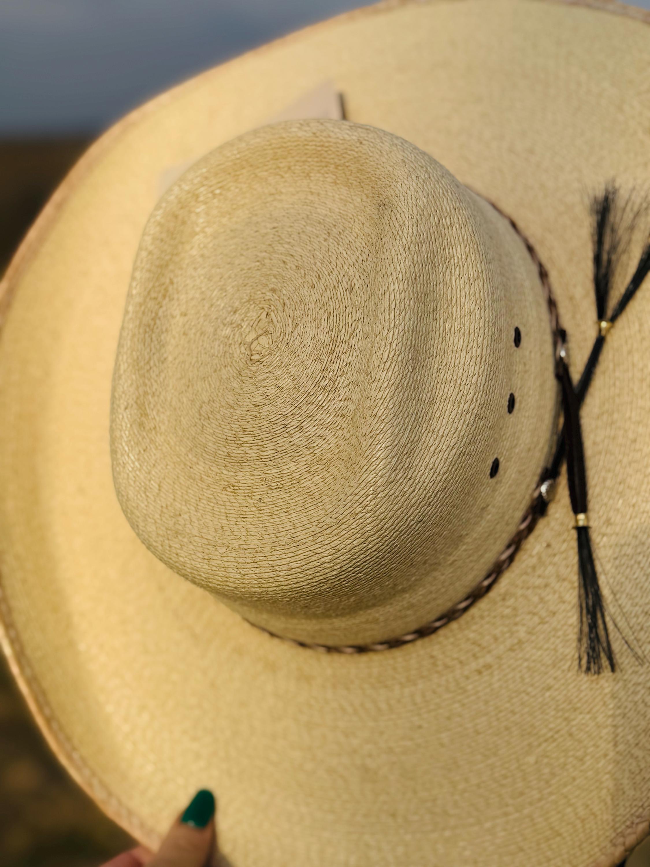 Natural Straw Cowboy Hat with Brick shape Crown, Cowgirl Hat, Custom Hat, Cattleman Style, Turned up Brim Mens Hat Women's Hat Summer Hat