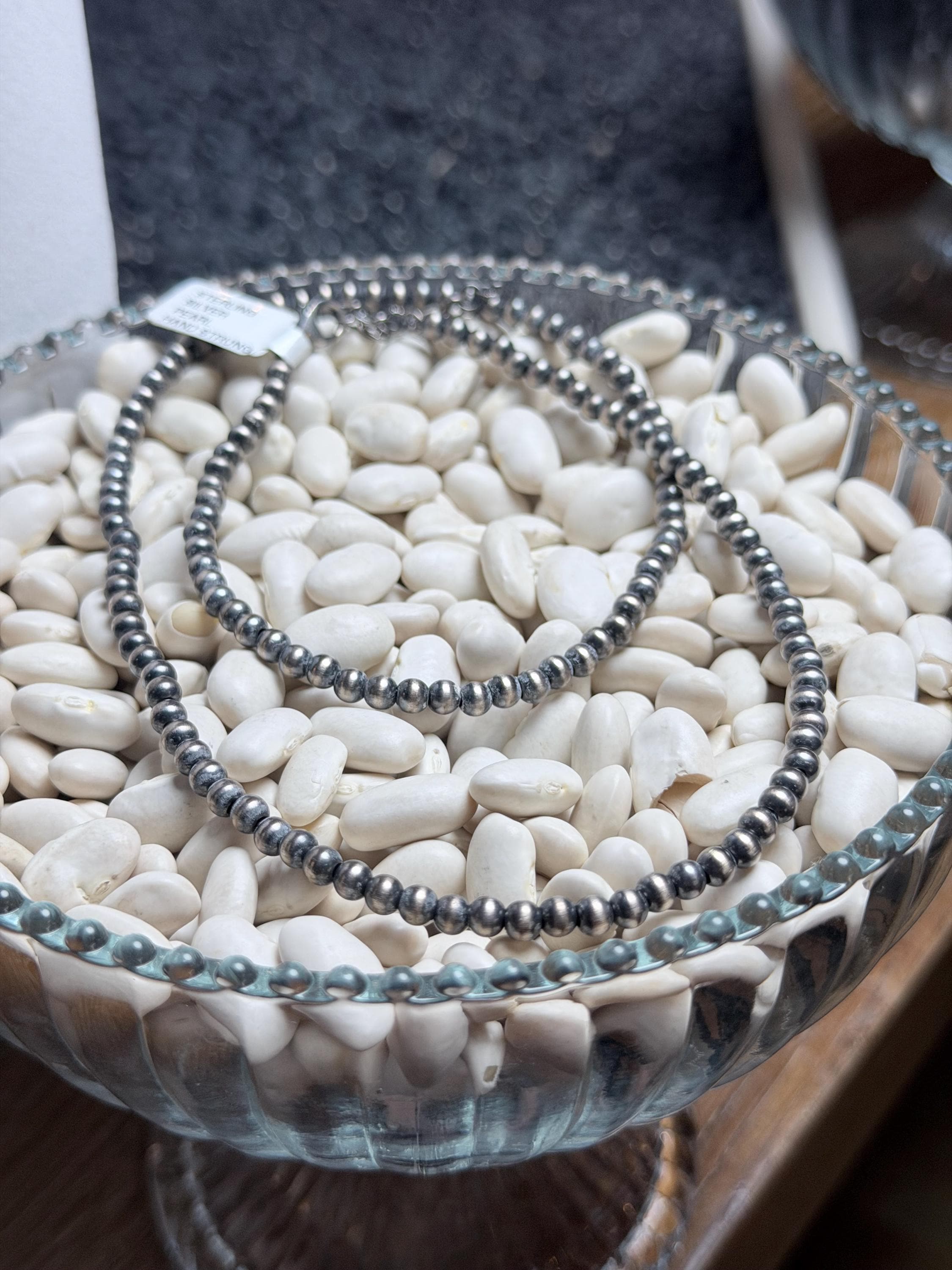 Hand-Strung 20" Sterling Silver 4mm Pearl Necklace