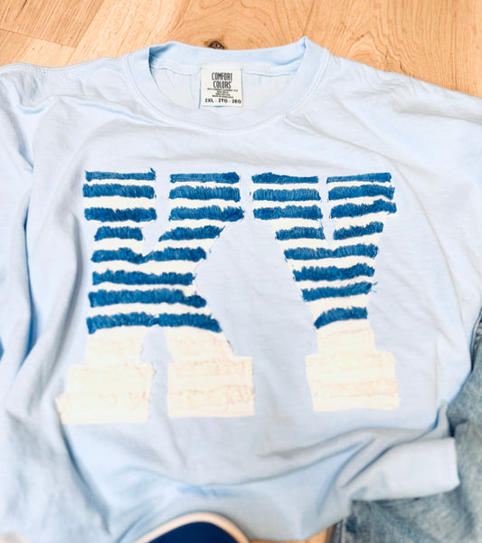 KY Vintage Chenille Applique on Comfort Color T-shirt