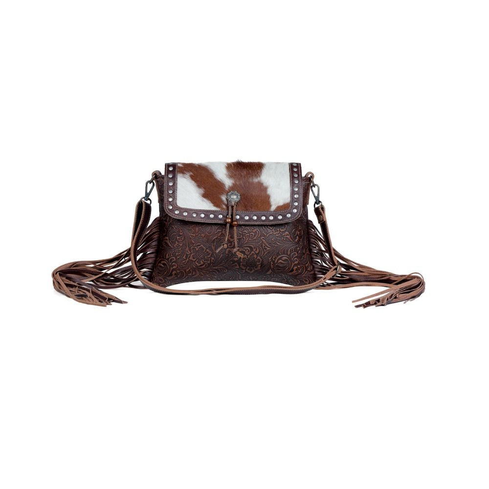 Custom Branded Cowhide Fringe Crossbody Purse Cow Print Gifts for Her