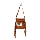 Custom Branded Cowhide Leather Bag with fringe Initials Farm or Cow brand