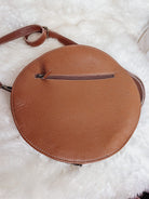 Custom Branded Cowhide tooled Leather Western Round Crossbody Purse Initials Monogram Farm or Cow Brand