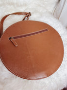 Custom Western Branded Cowhide Round Tooled Leather Crossbody Purse Monogram Initials Cow Farm Brand
