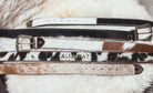 Custom Farm Brand Name/Initials/Monogram Cowhide Western Leather Belt with silver buckle and tip