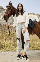 Leather Stitch Style continuous long Horse Reins Turquoise or White Stitch Horse Tack