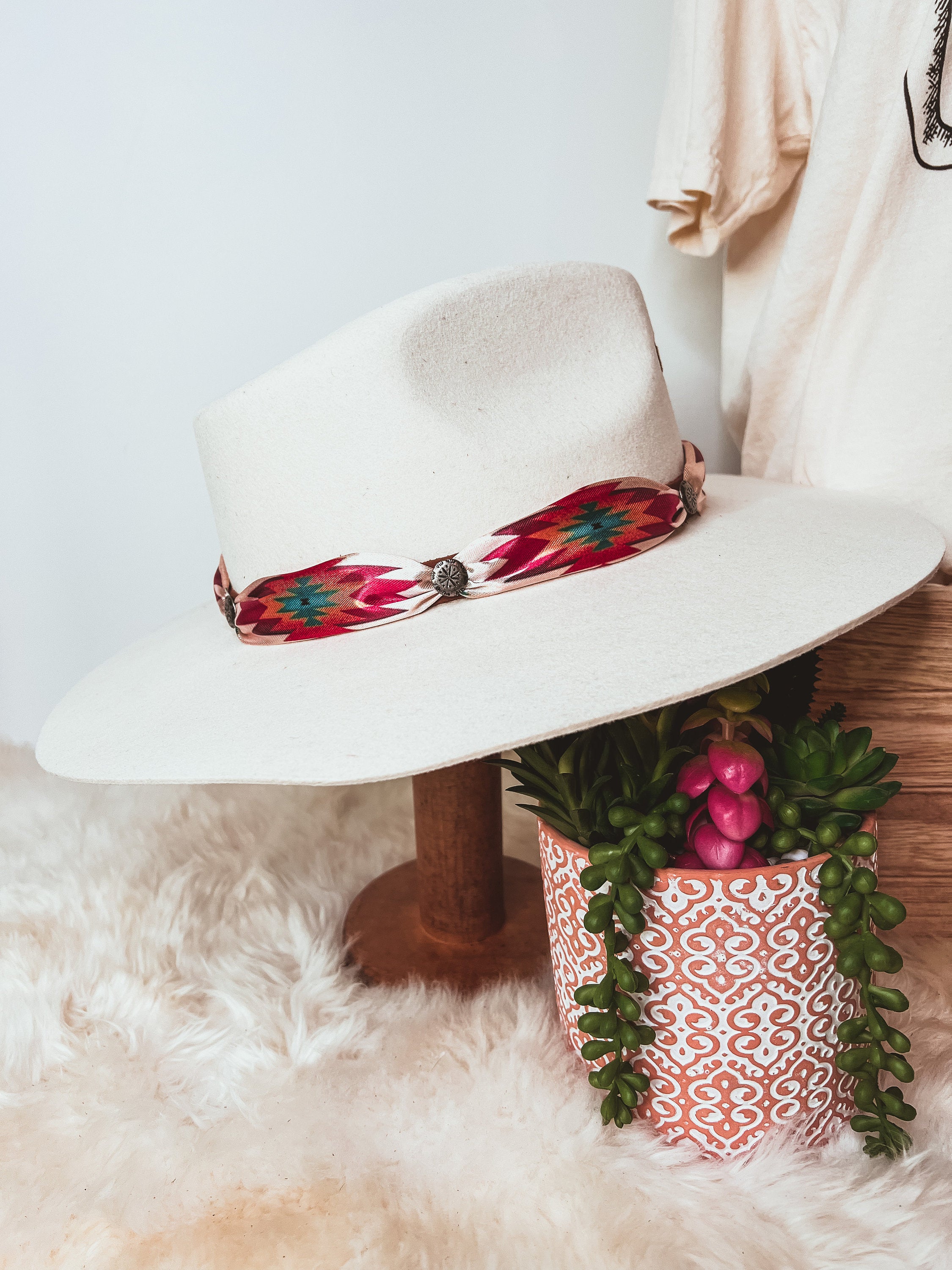 Custom Branded Charlie 1 Horse Navajo Wool Hat Aztec western farm brand cow brand cowgirl hat Wedding Bride