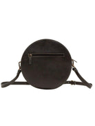 Custom Branded Cowhide tooled Leather Western Sunflower Round Crossbody Purse Initials Monogram Farm or Cow Brand