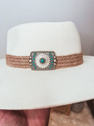 Custom Branded Charlie 1 Horse Cowgirl Hat Felt with Heart Crown Turquoise Concho Accent Boho Western Bridal Wedding Bride Bachelorette