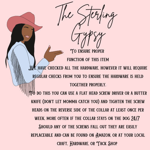 Hand Tooled Sunflower Leather Western Dog Collar