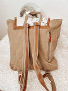 Cowhide & Aztec Neutral Conealed Carry Back Pack Custom Branded with your Farm/Cow Brand Logo Initials or Monogram