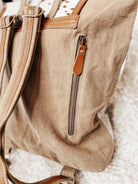 Cowhide & Aztec Neutral Conealed Carry Back Pack Custom Branded with your Farm/Cow Brand Logo Initials or Monogram