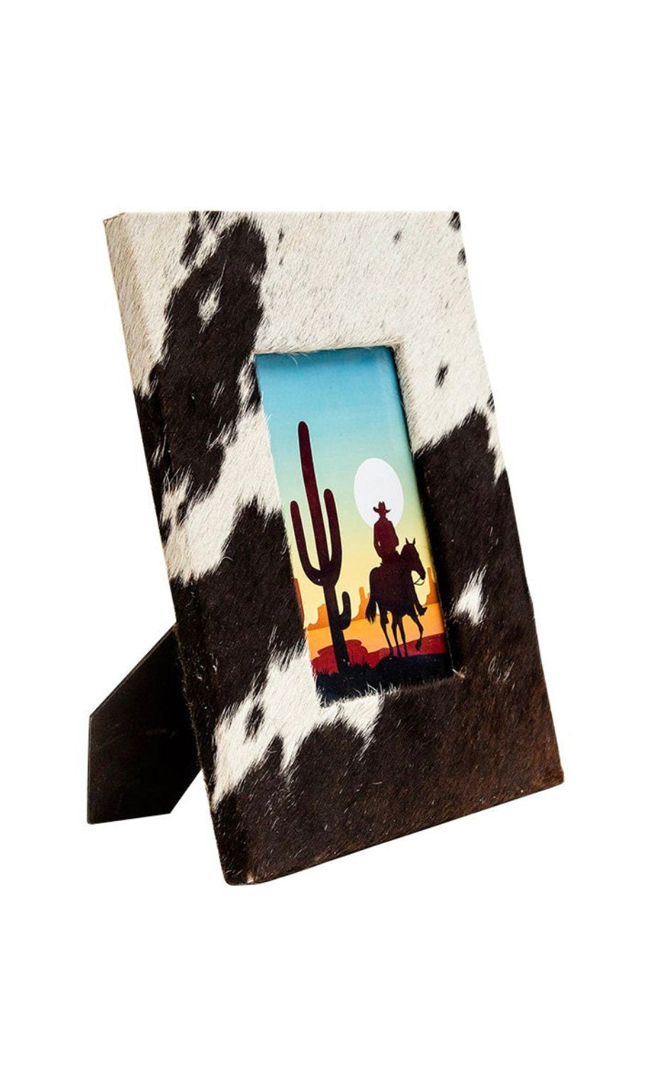 Custom Cowhide Photo Frame Farm Brand Wedding or Christmas Gift