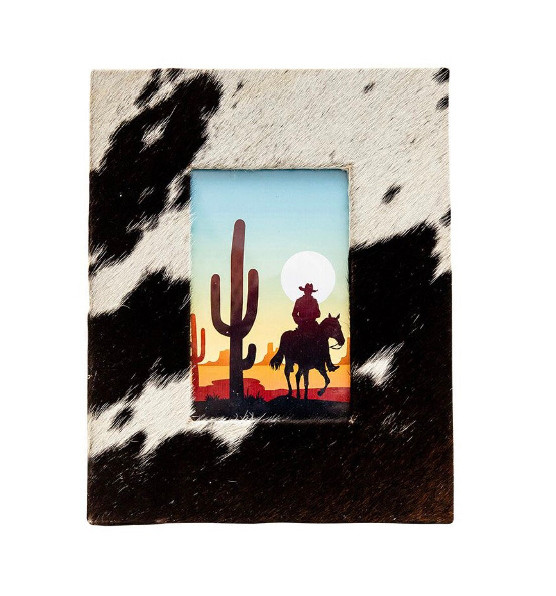 Custom Cowhide Photo Frame Farm Brand Wedding or Christmas Gift