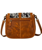 Custom Branded Whipstitched Leather & Cowhide Crossbody Shoulder Bag personalized with your Farm Brand Cow Brand Monogram or Initials
