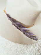Hand Painted Rhinestone Glitter Shades of Purple Hat Feather Accessory Cowgirl Hat Decoration Hat Pin