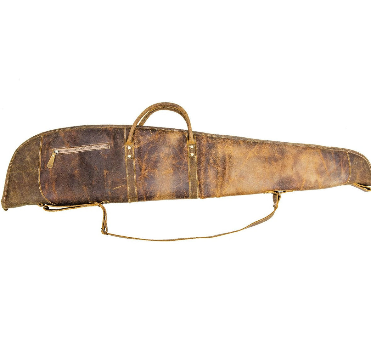 Custom Branded Distressed Leather Shotgun Rifle padded Case Farm Brand Cow Brand Initials Personalized Men’s Ladies Hunter Gift