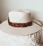 Retro Look Western Style Feather Hat Band with genuine Turquoise Stone Cowboy Hat Band, Cowgirl Hat Band